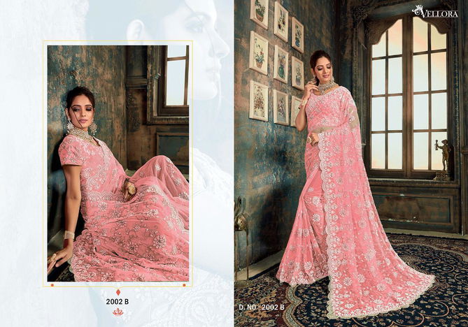 Vellora Vol 10 Soft Net Zarkan Work Designer Wedding Saree